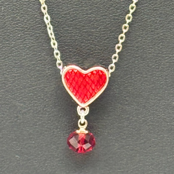 Crystal Red Heart Necklace made with Swarovski Crystals - Picture 7 of 7